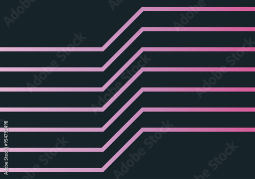Fondo moderno de líneas rectas de degradado rosa en fondo negro