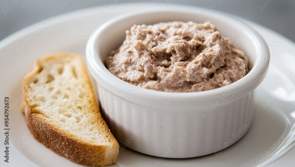 The crusty bread generously slathered with smooth liver pate and fresh herbs makes a tasty snack, great for lunch. The crusty bread generously slathered with smooth liver pate and fresh herbs makes a tasty snack, great for lunch.