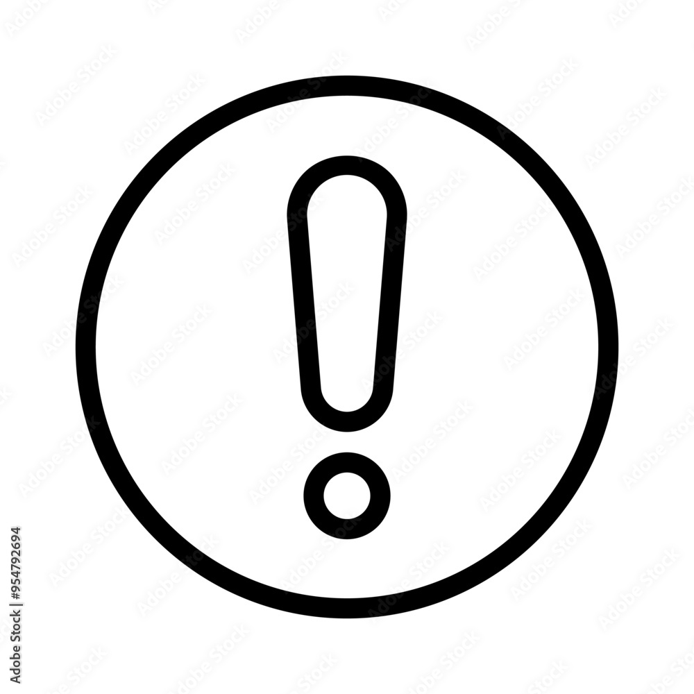 Warning icon in thin line style vector illustration graphic design Warning icon in thin line style vector illustration graphic design