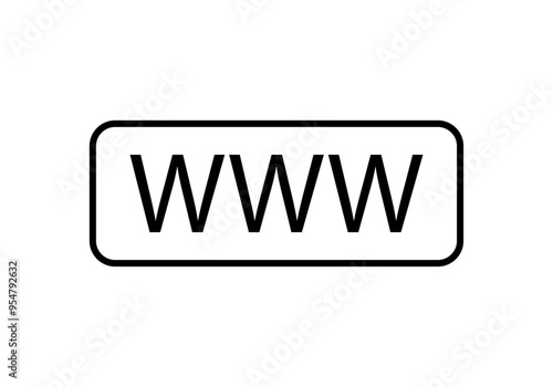Icono negro de tres W de pagina web