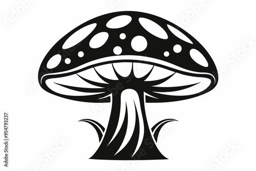 Mushroom icon silhouette vector illustration