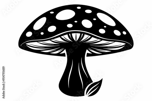 Mushroom icon silhouette vector illustration