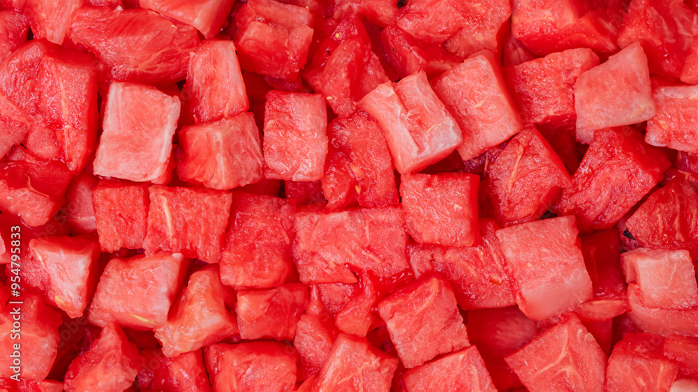 Top View of Fresh Red Watermelon Slices on White Background – Healthy Eating Concept Top View of Fresh Red Watermelon Slices on White Background – Healthy Eating Concept