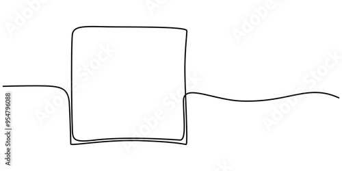 Frame continuous one line drawing in form circle, square, rtiangle, rhombus. Border set freehand single line hand drawn style for quote, opinion, notion. Decoration shape with copy space. Pro Vector