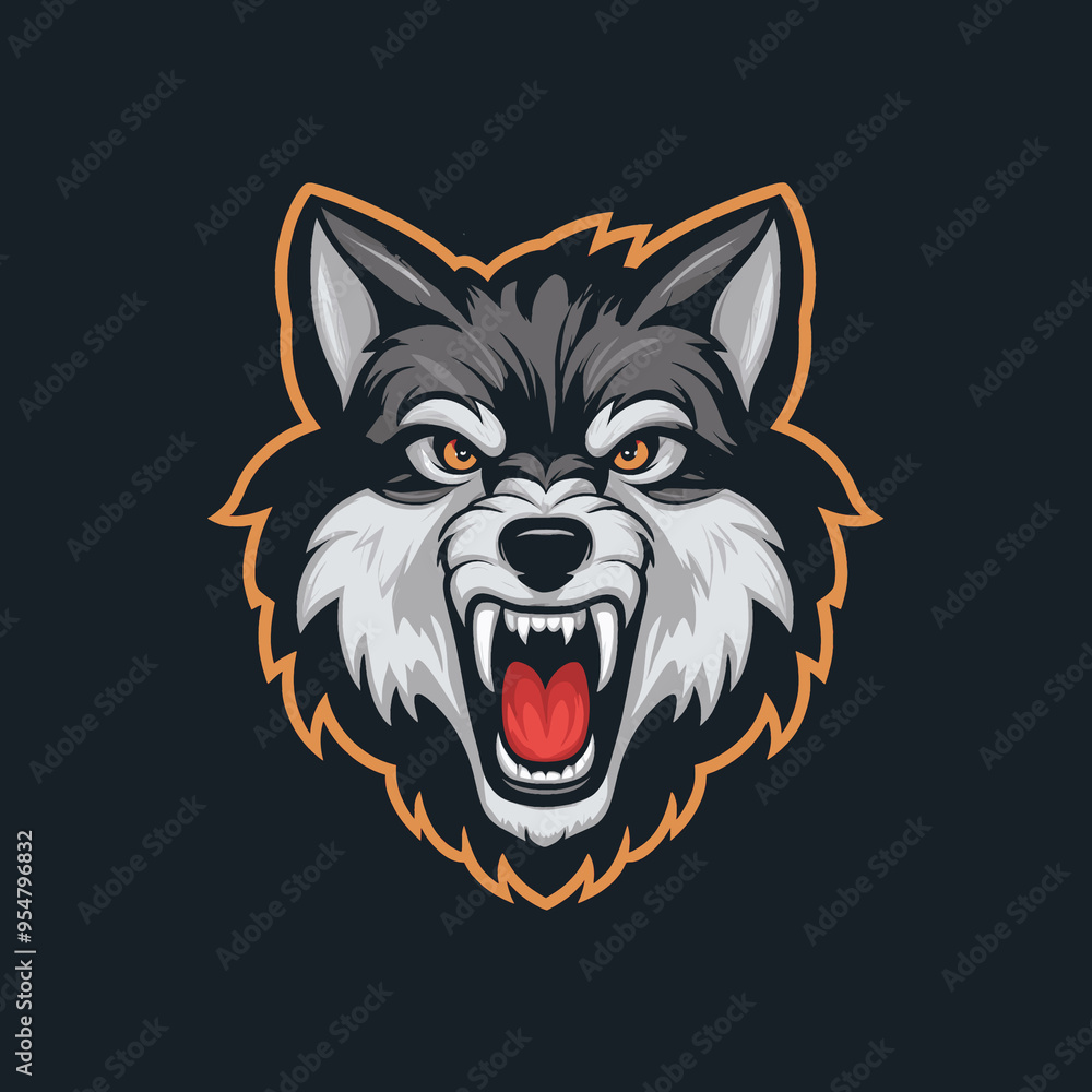 wolf roar design logo illustration wolf roar design logo illustration
