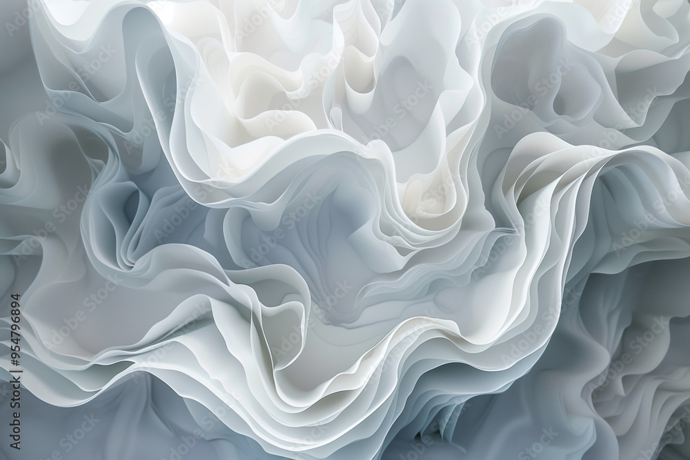 Obraz premium white volume, abstract background of waves. High quality illustration