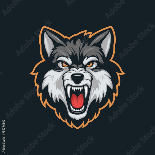 wolf roar design logo illustration photo