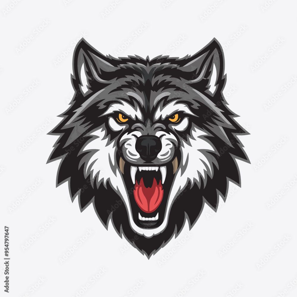 wolf roar design logo illustration wolf roar design logo illustration