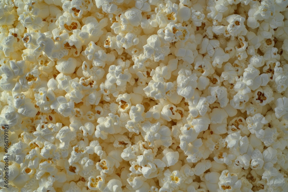 Detail shot of freshly popped popcorn on a fluffy bed Detail shot of freshly popped popcorn on a fluffy bed