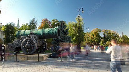 Tsar pushka monument. Tsar Pushka - huge ancient cannon in Moscow Kremlin timelapse heperlapse Russia