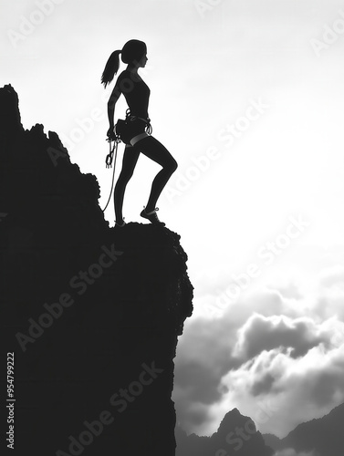 Climber White Background