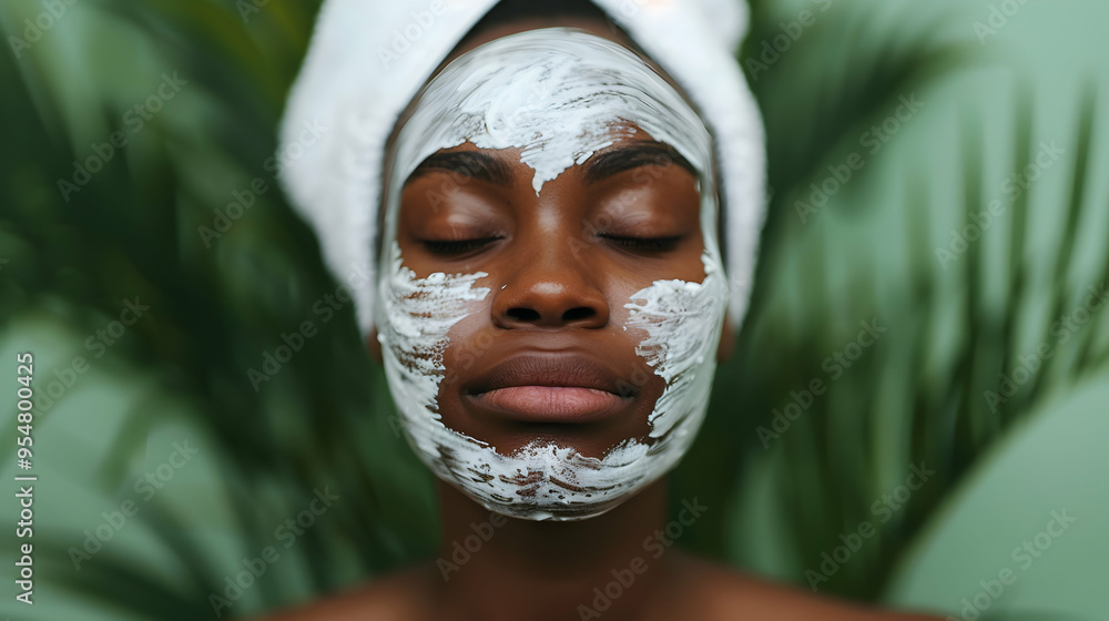 Woman With Towel Her Face Covered Cre Woman With Towel Her Face Covered Cre