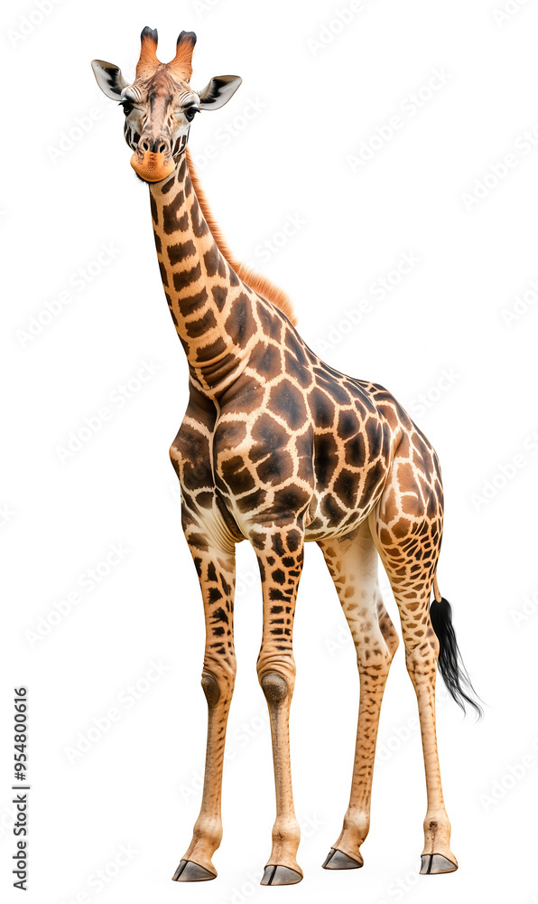 Obraz premium Giraffe On White Background