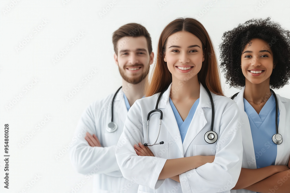 Group Of Doctors On White Background Group Of Doctors On White Background