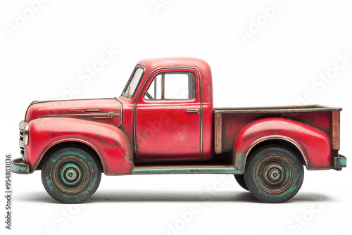 Red Truck On White Background
