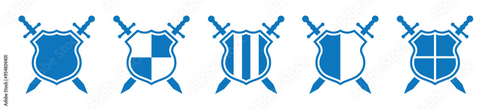 Shield and swords Icon, vector Illustration Shield and swords Icon, vector Illustration