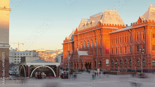 Museum of the Patriotic War of 1812at the Red Square of Russia in Moscow timelapse hyperlapse