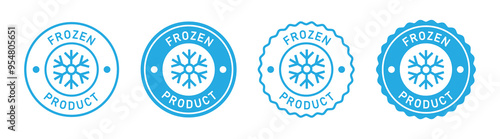 Frozen label icon. Frozen product icon, vector illustration