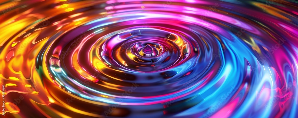 Holo geometric spiral with rainbow reflections, 4K hyperrealistic photo Holo geometric spiral with rainbow reflections, 4K hyperrealistic photo