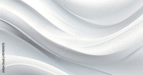 A smooth, flowing abstract design in shades of white, creating a serene and modern visual effect.