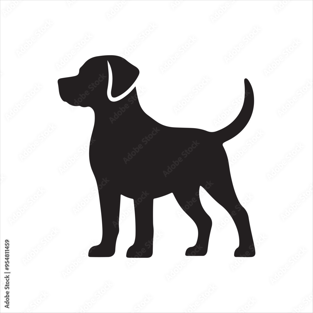Dog silhouette vector with white background Dog silhouette vector with white background