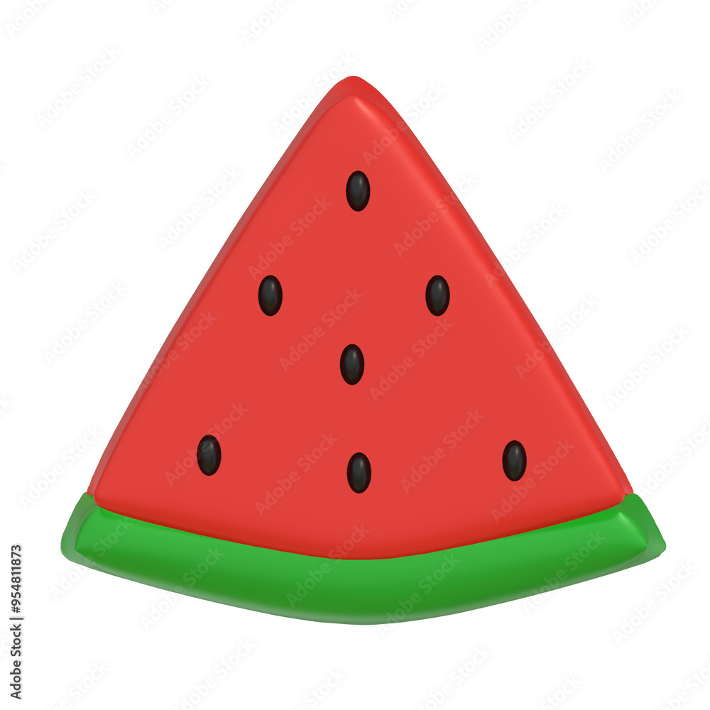 Slice of watermelon 3D on png transparent background. Slice of watermelon 3D on png transparent background.