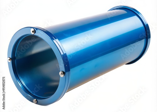 * A bogenhanf cylindrica with a striking steel blue hue and cylindrical shape is isolated on a pristine white background. photo