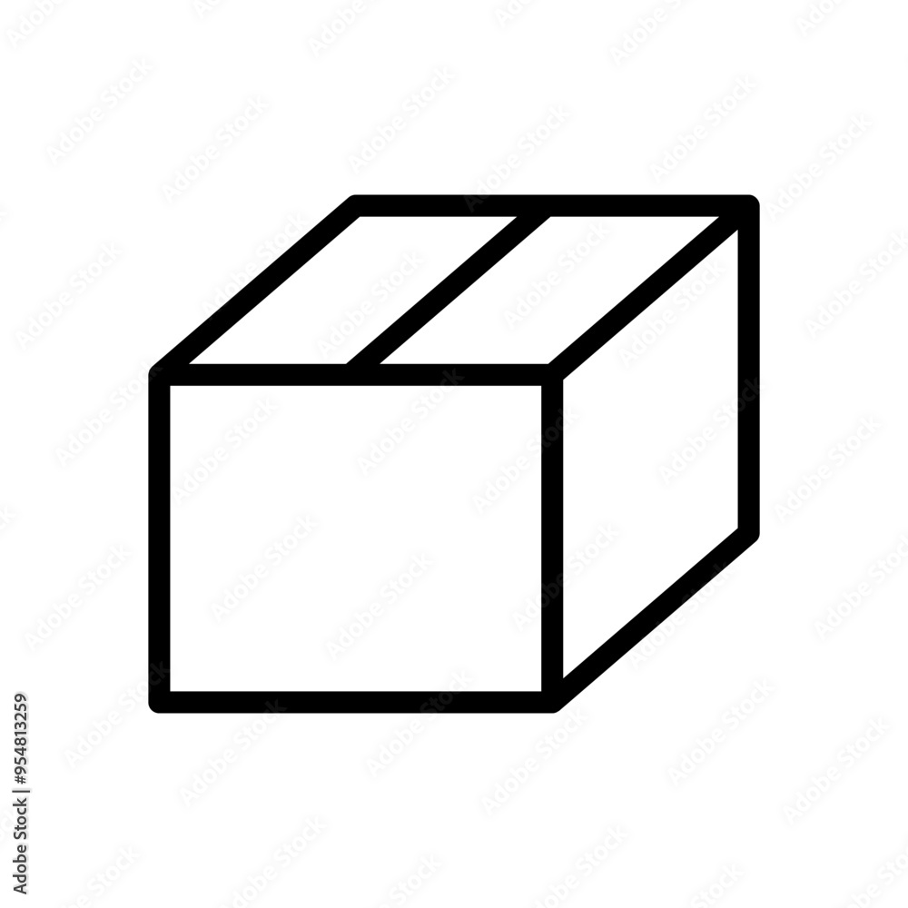 Box icon in thin line style vector illustration graphic design Box icon in thin line style vector illustration graphic design