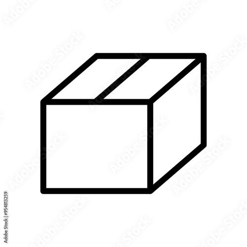 Box icon in thin line style vector illustration graphic design