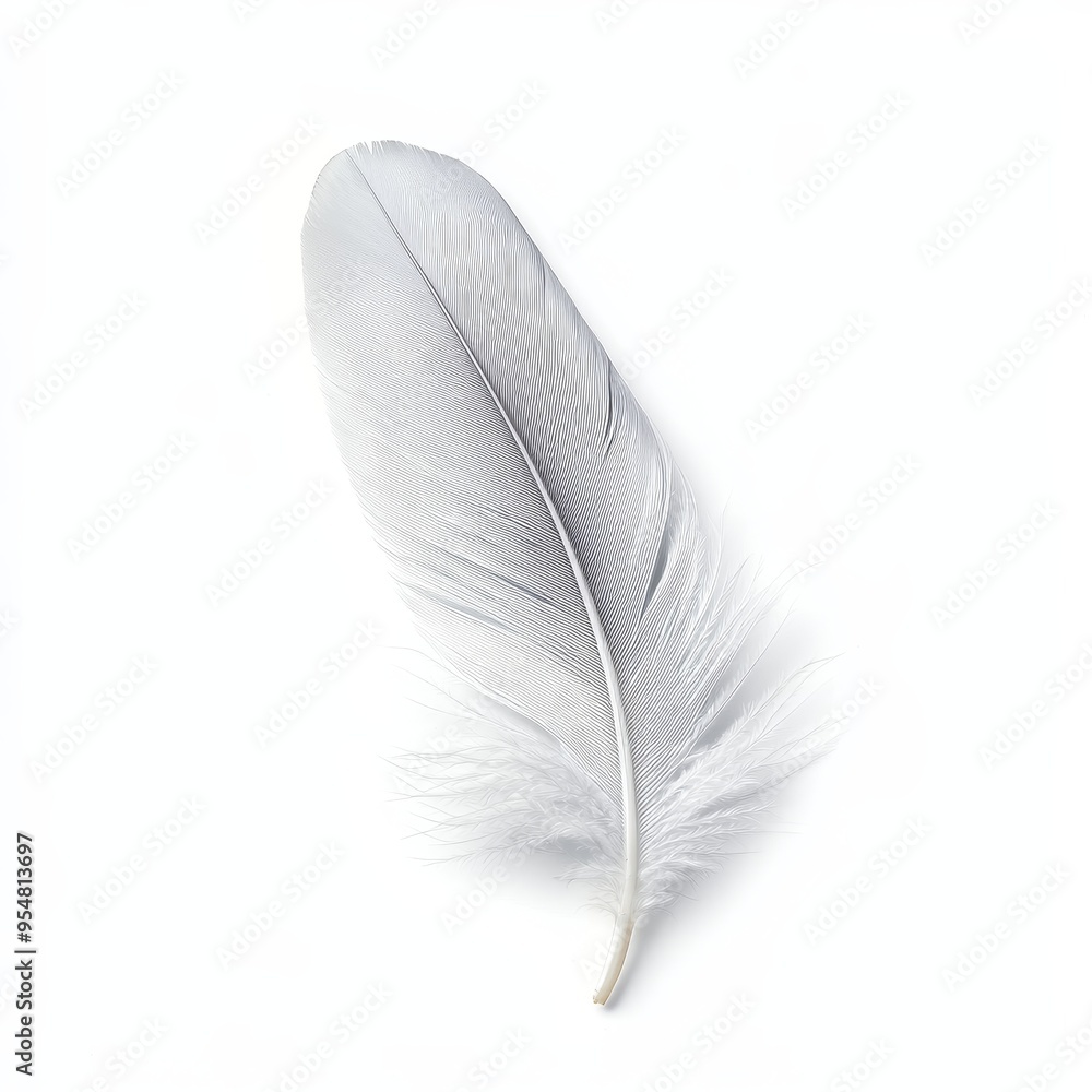 A delicate white feather resting on a clean background, symbolizing purity and softness in nature. A delicate white feather resting on a clean background, symbolizing purity and softness in nature.