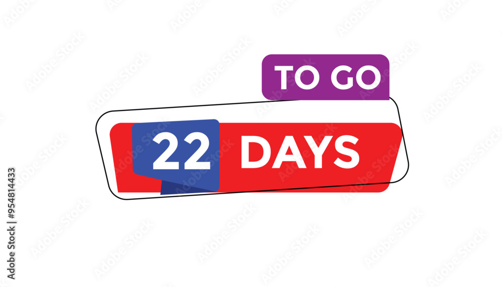 22 days left Countdown number banner templates. time icon. Vector Illustration 22 days left Countdown number banner templates. time icon. Vector Illustration
