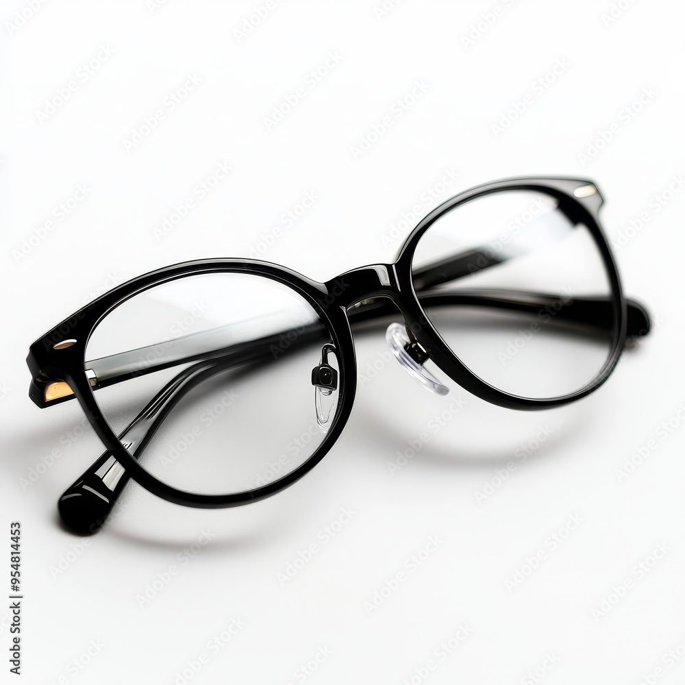 Stylish black eyeglasses with round frames, perfect for enhancing vision or making a fashion statement in everyday wear. Stylish black eyeglasses with round frames, perfect for enhancing vision or making a fashion statement in everyday wear.