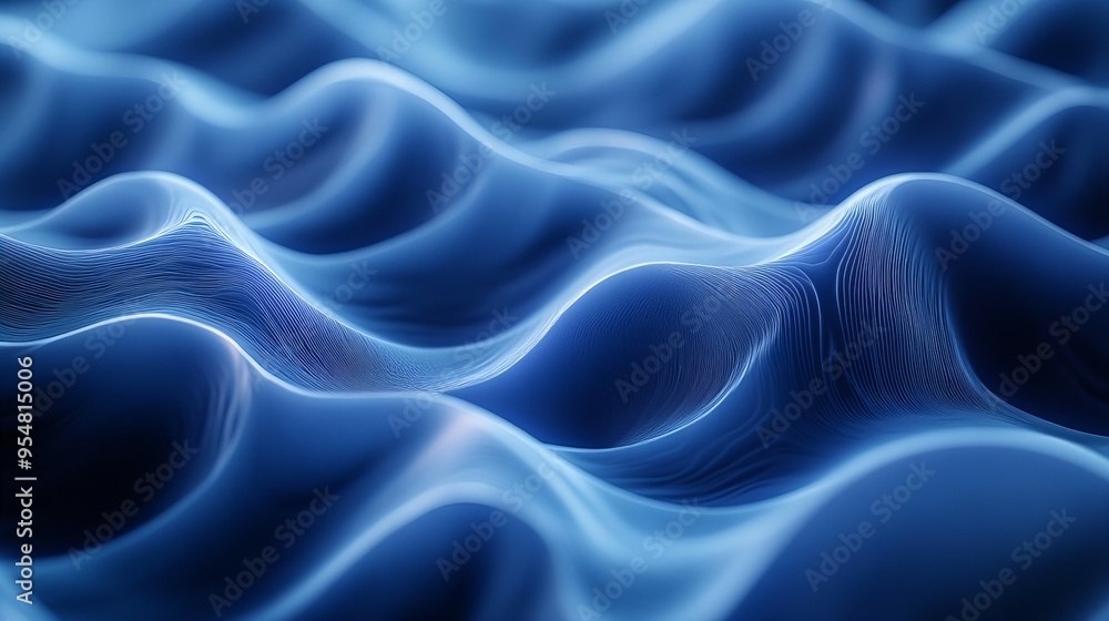 Minimalistic abstract background with waving flowing curves and folds in various shades of blue, perfect for modern design projects, new beautiful stock image illustration AI Minimalistic abstract background with waving flowing curves and folds in various shades of blue, perfect for modern design projects, new beautiful stock image illustration AI