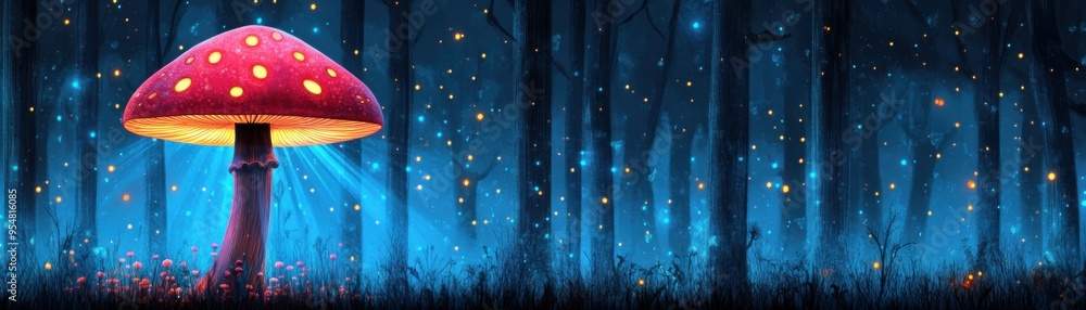 Enchanted Pixel Forest with Glowing Mushrooms and Magical Creatures Enchanted Pixel Forest with Glowing Mushrooms and Magical Creatures