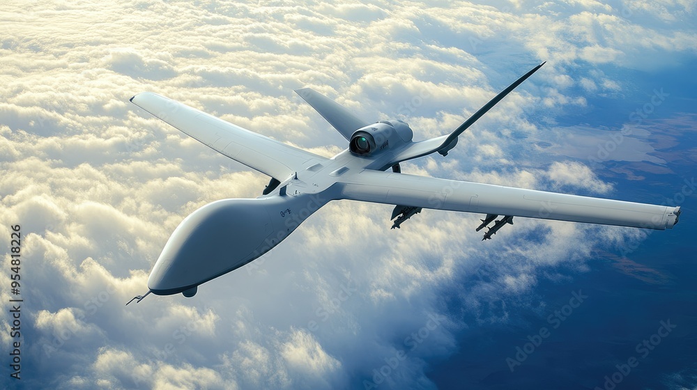 Obraz premium futuristic fighter military drone high technology concept