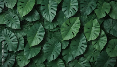 Wallpaper Mural green leaves background Torontodigital.ca