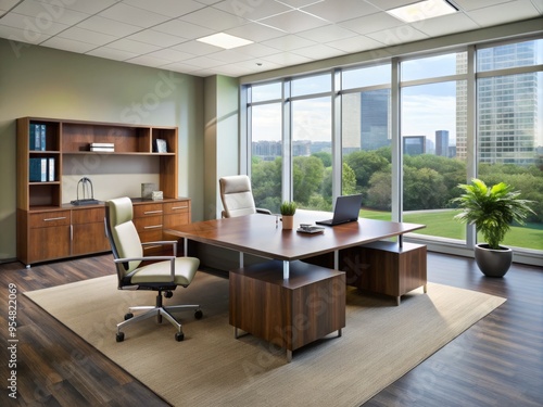 In Owings Mills, MD, a bright and airy office space features modern furniture, perfect for collaboration and individual