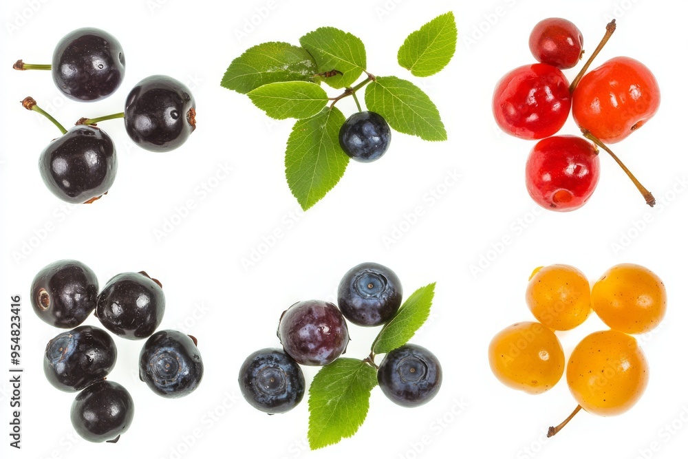 This colorful arrangement of various fruits on a white background is perfect for healthy food or gifts This colorful arrangement of various fruits on a white background is perfect for healthy food or gifts