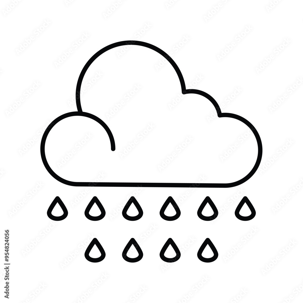 acid rain line icon with white background vector stock illustration acid rain line icon with white background vector stock illustration