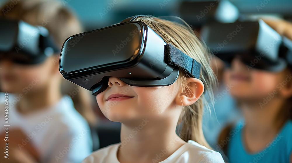 students using VR glasses students using VR glasses