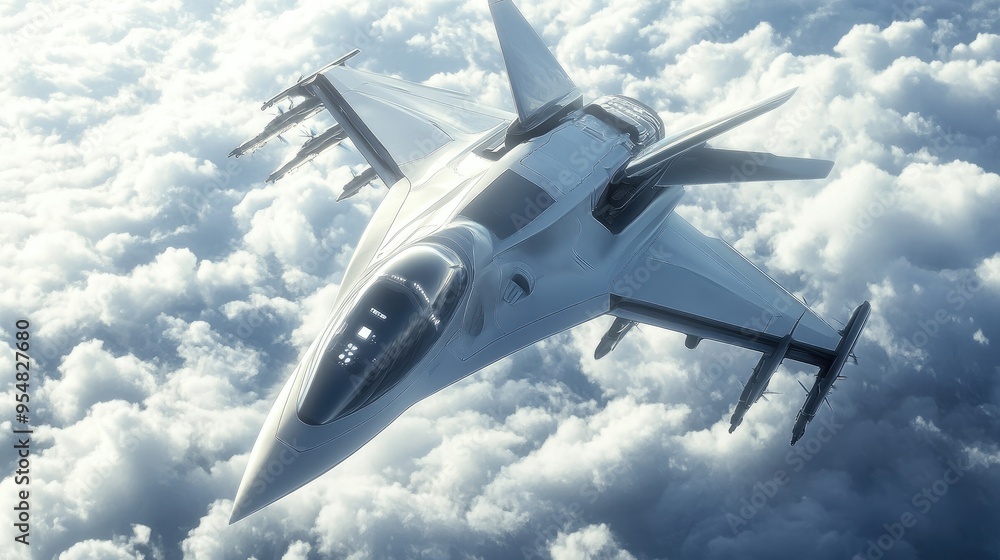Naklejka premium futuristic fighter military drone high technology concept