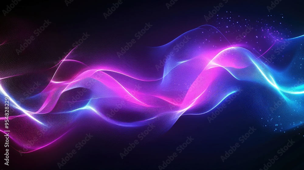 Fototapeta premium Futuristic wave, Futuristic data stream vector background