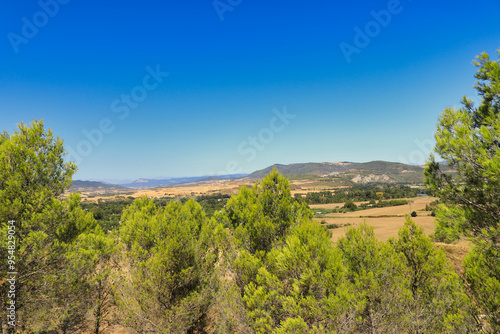 Wallpaper Mural 
Navarre landscape. After leaving the Pyrenees behind and continuing south, the high mountains give way to gentle hills and large flat areas. Torontodigital.ca