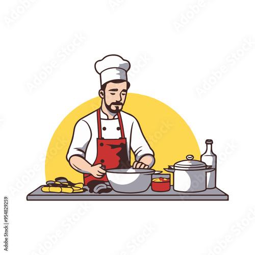 Chef preparing a meal in a professional kitchen