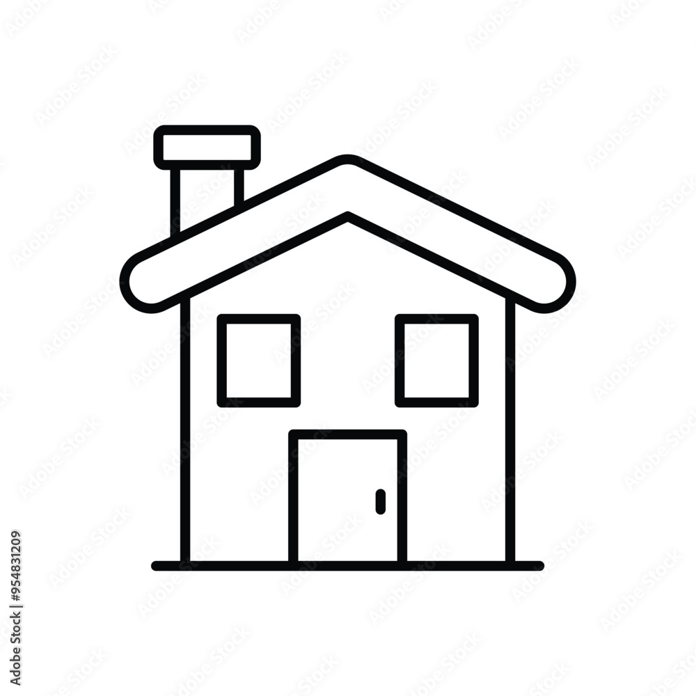 house line icon with white background vector stock illustration house line icon with white background vector stock illustration