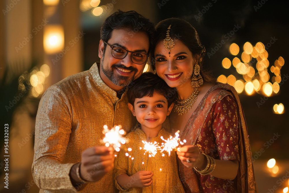 indian family celebrating diwali festival indian family celebrating diwali festival