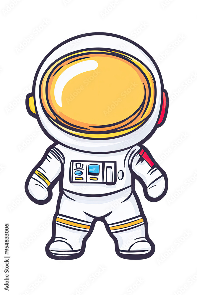 A cute cartoon astronaut character with a bright yellow helmet, perfect for space-themed designs and children's illustrations. A cute cartoon astronaut character with a bright yellow helmet, perfect for space-themed designs and children's illustrations.