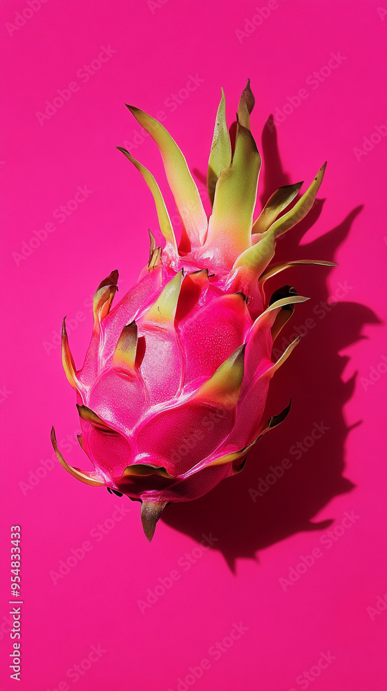 whole dragonfruit closeup, in style of minimalist, dark pink background and harsh shadows whole dragonfruit closeup, in style of minimalist, dark pink background and harsh shadows