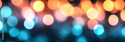 Abstract background with soft colorful blur bokeh lights in pastel tones gently fading into one another 