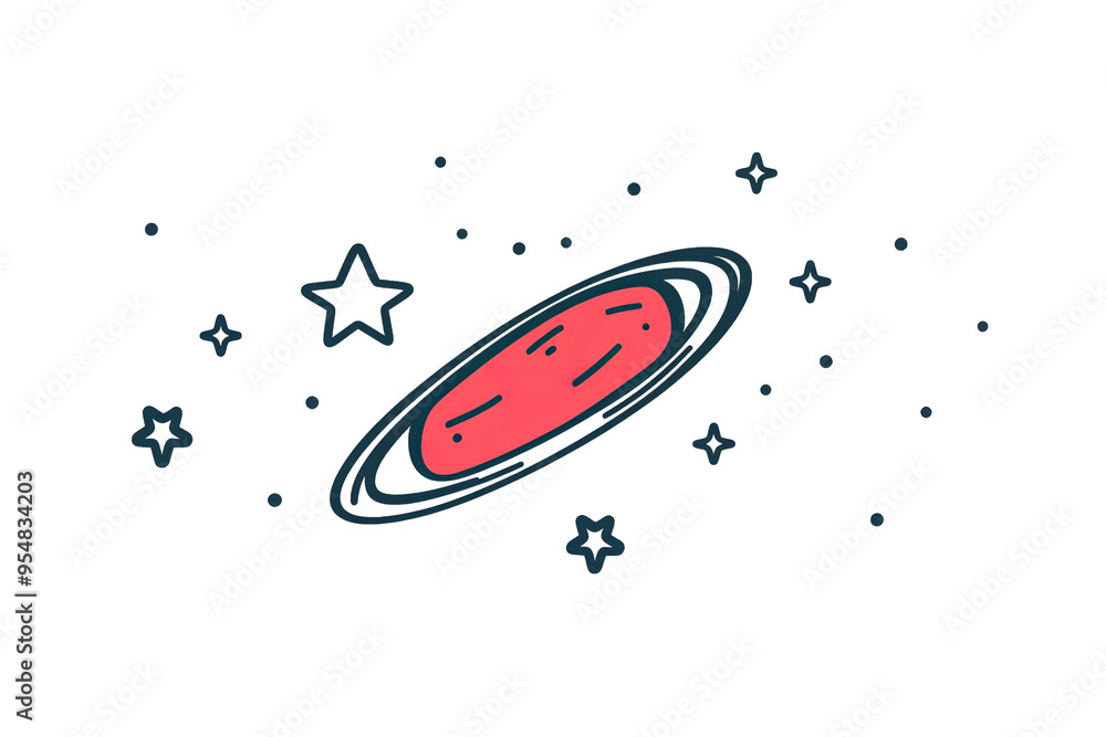 Vibrant illustration of a galaxy with bright stars and a unique ringed planet in a cosmic expanse. Vibrant illustration of a galaxy with bright stars and a unique ringed planet in a cosmic expanse.